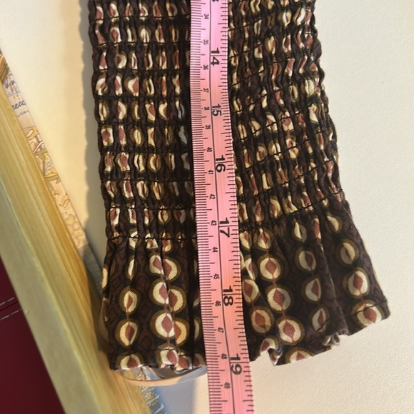 FREE PEOPLE STAR DIP TUERED SMOCKED BUTTON FRONT COTTEN MINI DRESS SP - Picture 13 of 14